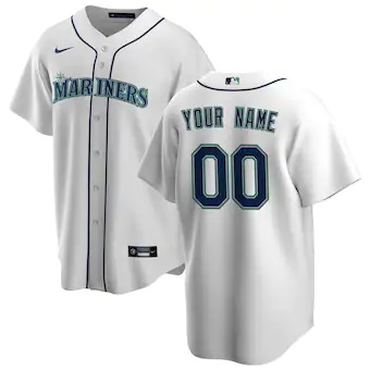 mens nike white seattle mariners home replica custom jersey